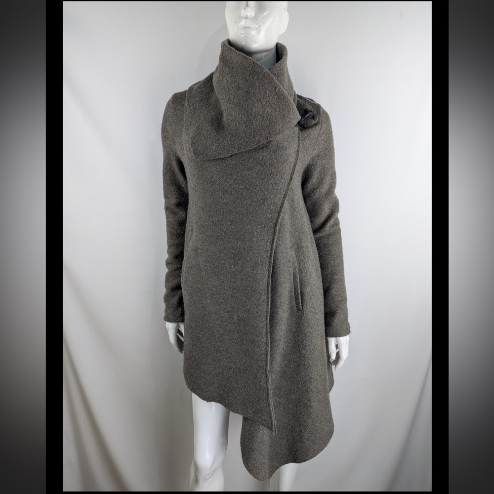 ALL SAINTS Monument Asymmetrical Coat Jacket Cross Body Italian Cloth Size 2 US
